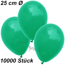 Luftballons 25 cm, Smaragdgrün, 10000 Stück 