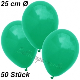 Luftballons 25 cm, Smaragdgrün, 50 Stück 