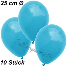 Luftballons 25 cm, Türkis, 10 Stück 