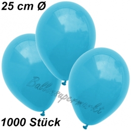 Luftballons 25 cm, Türkis, 1000 Stück 