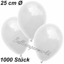 Luftballons 25 cm, Weiß, 1000 Stück 