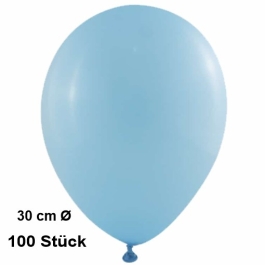 Luftballon Babyblau, Pastell, gute Qualität, 100 Stück