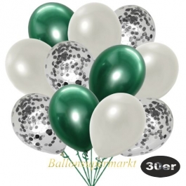 luftballons-30er-pack-10-silber-konfetti-und-10-metallic-weiss-10-chrome-gruen