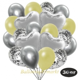 luftballons-30er-pack-9-silber-konfetti-und-9-metallic-pastellgelb-8-chrome-silber-4-folienballons-silber