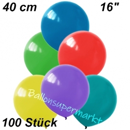 Luftballons 40 cm, Bunt gemischt, 100 Stück