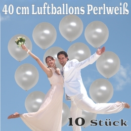Luftballons 40 cm, Perlweiß, 10 Stück