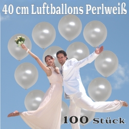 Luftballons 40 cm, Perlweiß, 100 Stück