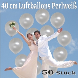 Luftballons 40 cm, Perlweiß, 50 Stück
