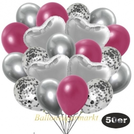 luftballons-50er-pack-14-silber-konfetti-und-15-metallic-burgund-15-chrome-silber-und-6-folienballons-silber