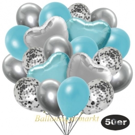 luftballons-50er-pack-14-silber-konfetti-und-15-metallic-hellblau-15-chrome-silber-3-folienballons-light-blue-und-3-folienballons-silber