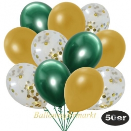 luftballons-50er-pack-15-gold-konfetti-und-18-metallic-gold-17-chrome-gruen