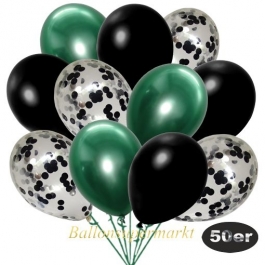 luftballons-50er-pack-15-schwarz-konfetti-und-18-metallic-schwarz-17-chrome-gruen