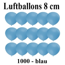 Luftballons, 8 cm, 3", Wasserbomben, 1000 Stück, Blau