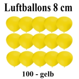 Luftballons, 8 cm, 3", Wasserbomben, 100 Stück, Gelb