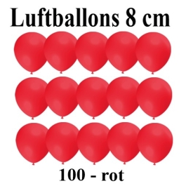 Luftballons, 8 cm, 3", Wasserbomben, 100 Stück, Rot
