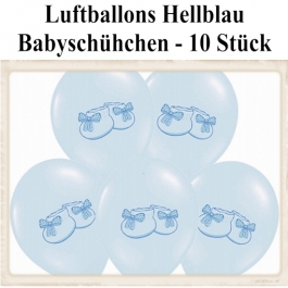 Baby Party Luftballons, Babyschuhe, Hellblau