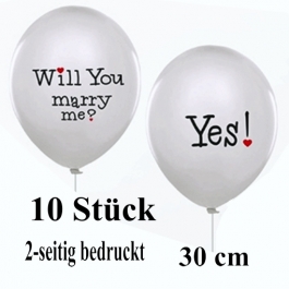 Luftballons zum  Heiratsantrag: Will you marry me? Yes!