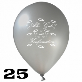 Luftballons Alles Gute zur Konfirmation, 25 Stück, 30 cm Latexballons