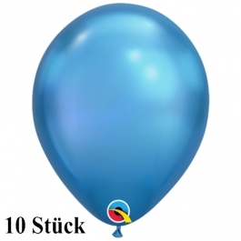 Qualatex Luftballons in Chrome Blue, 27,5 cm, 10 Stück