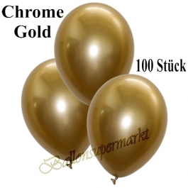 Luftballons in Chrome Gold, 28-30 cm, 100 Stück