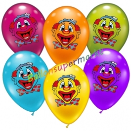 Luftballons Funny Clowns, 6 Stück