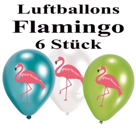 Flamingo Luftballons, 6 Stück