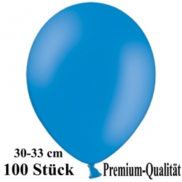 Premium Luftballons aus Latex, 30 cm - 33 cm, blau, 100 Stück