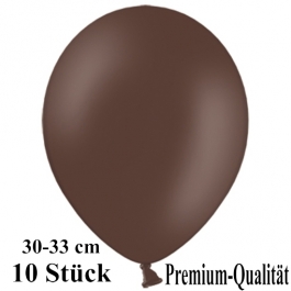 Premium Luftballons aus Latex, 30 cm - 33 cm, kakaobraun, 10 Stück