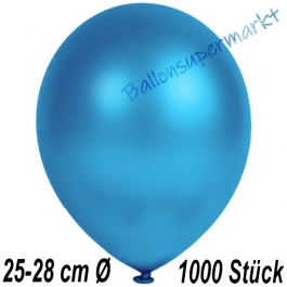 Metallic Luftballons in Blau, 25-28 cm, 1000 Stück