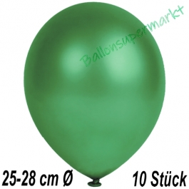 Metallic Luftballons in Dunkelgrün, 25-28 cm, 10 Stück