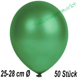 Metallic Luftballons in Dunkelgrün, 25-28 cm, 50 Stück