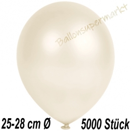 Metallic Luftballons in Elfenbein, 25-28 cm, 5000 Stück