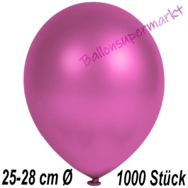 Metallic Luftballons in Fuchsia, 25-28 cm, 1000 Stück