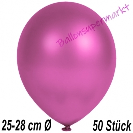 Metallic Luftballons in Fuchsia, 25-28 cm, 50 Stück