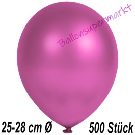 Metallic Luftballons in Fuchsia, 25-28 cm, 500 Stück