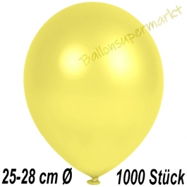 Metallic Luftballons in Gelb, 25-28 cm, 1000 Stück