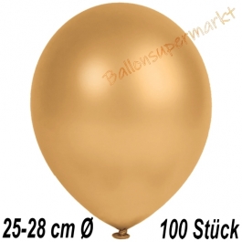 Metallic Luftballons in Gold, 25-28 cm, 100 Stück