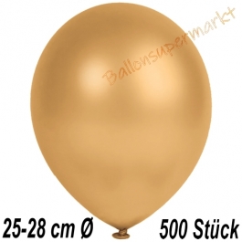 Metallic Luftballons in Gold, 25-28 cm, 500 Stück