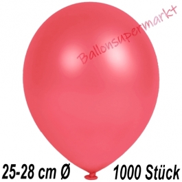 Metallic Luftballons in Rot, 25-28 cm, 1000 Stück