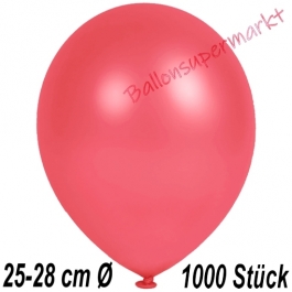 Metallic Luftballons in Rot, 25-28 cm, 1000 Stück