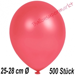 Metallic Luftballons in Rot, 25-28 cm, 500 Stück