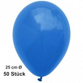 Luftballons Blau, 25 cm, 50 Stück, preiswert und günstig