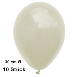 Luftballon Elfenbein, Pastell, gute Qualität, 10 Stück