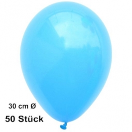 Luftballon Himmelblau, Pastell, gute Qualität, 50 Stück