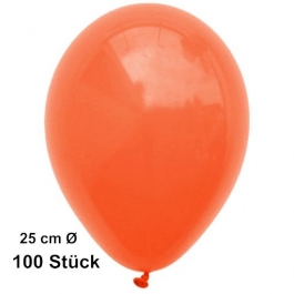 Luftballons Orange, 25 cm, 100 Stück, preiswert und günstig