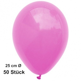 Luftballons Pink, 25 cm, 50 Stück, preiswert und günstig