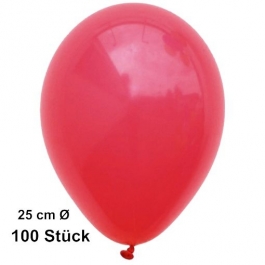 Luftballons Rot, 25 cm, 100 Stück, preiswert und günstig