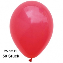 Luftballons Rot, 25 cm, 50 Stück, preiswert und günstig