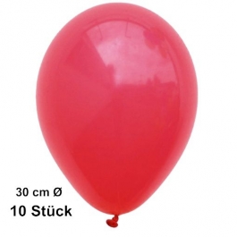 Luftballons Rot, 28-30 cm, 10 Stück, preiswert und günstig