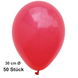 Luftballon Rot, Pastell, gute Qualität, 50 Stück